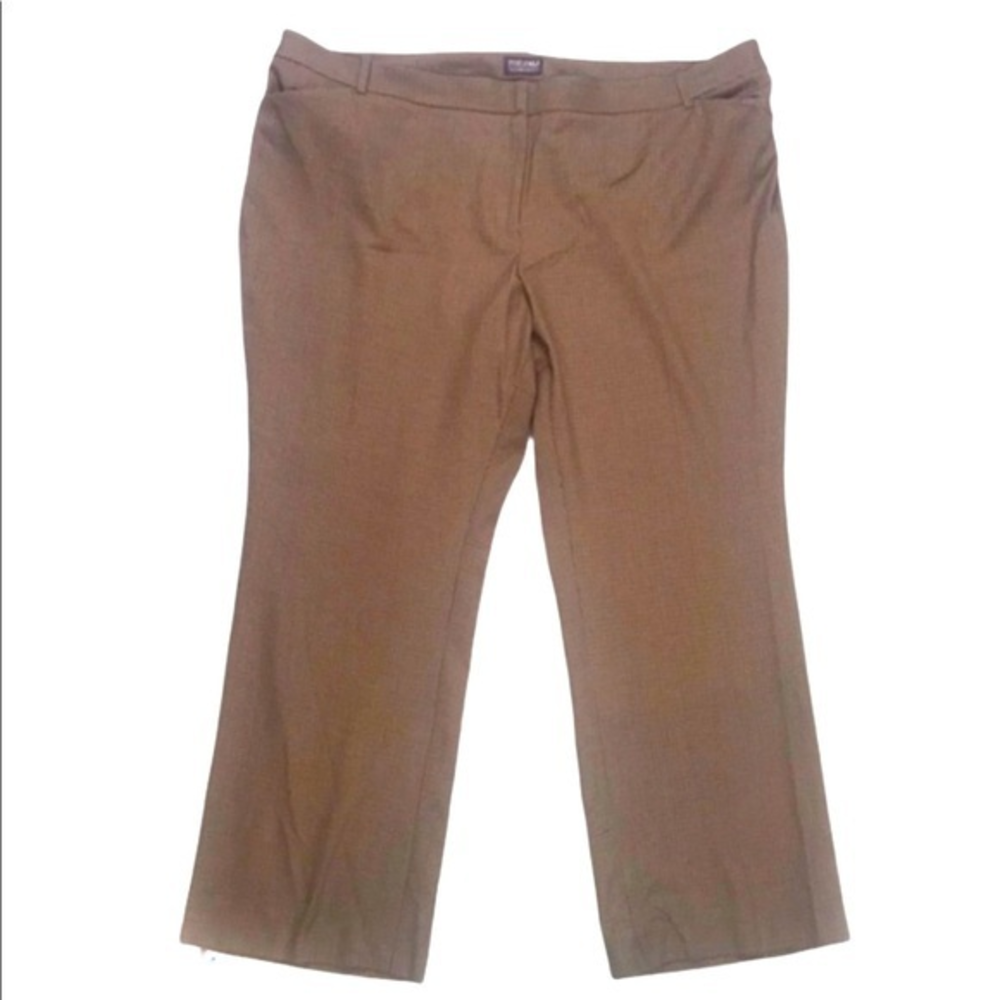 Roz & Ali 24 brown/orange plaid wide leg high‎ rise The Smart Fit retro pants